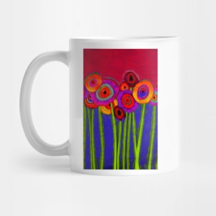 Flower Power Colorful Abstract Flowers One Mug